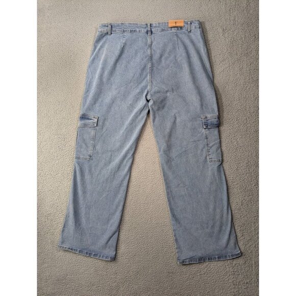 VIP Honey Cargo Jeans Womens 4XL Blue Comfort Stretch Tech Denim High Rise - Picture 2 of 15